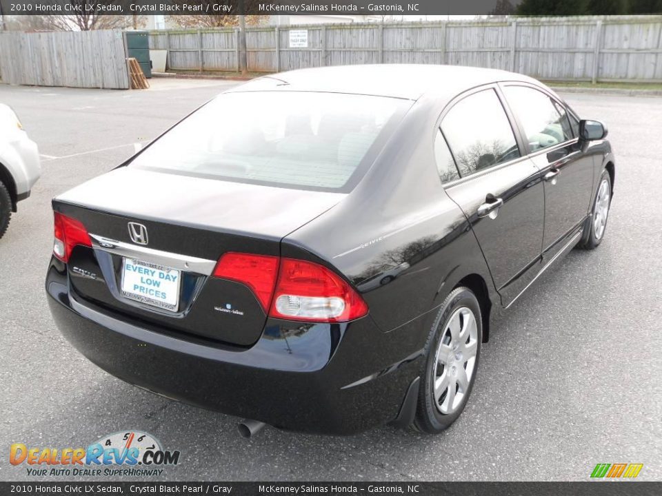 2010 Honda Civic LX Sedan Crystal Black Pearl / Gray Photo #4