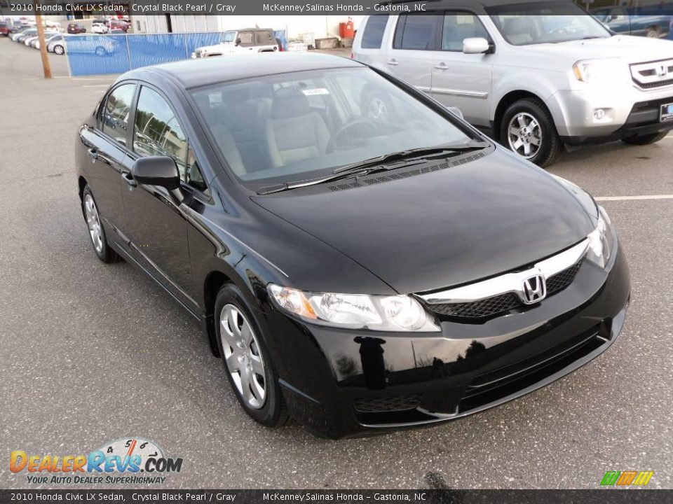 2010 Honda Civic LX Sedan Crystal Black Pearl / Gray Photo #5