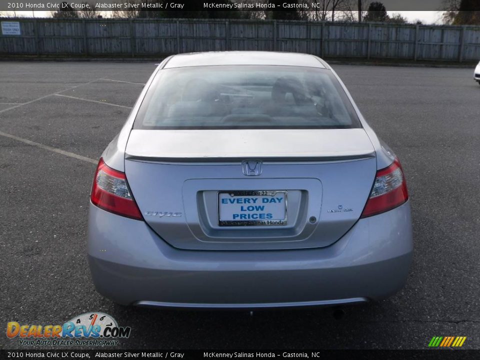 2010 Honda Civic LX Coupe Alabaster Silver Metallic / Gray Photo #3