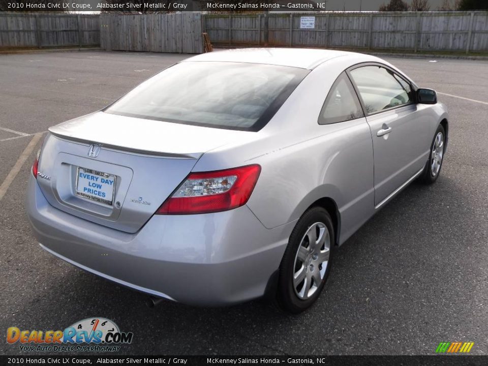 2010 Honda Civic LX Coupe Alabaster Silver Metallic / Gray Photo #4