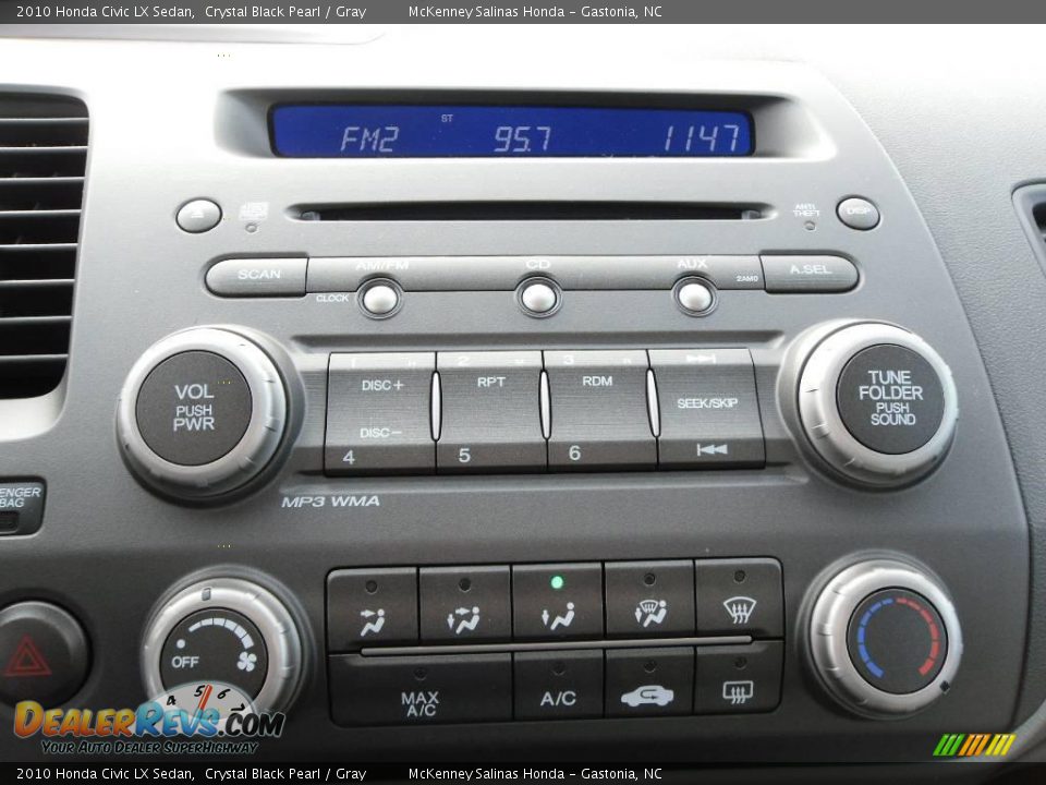 2010 Honda Civic LX Sedan Crystal Black Pearl / Gray Photo #26