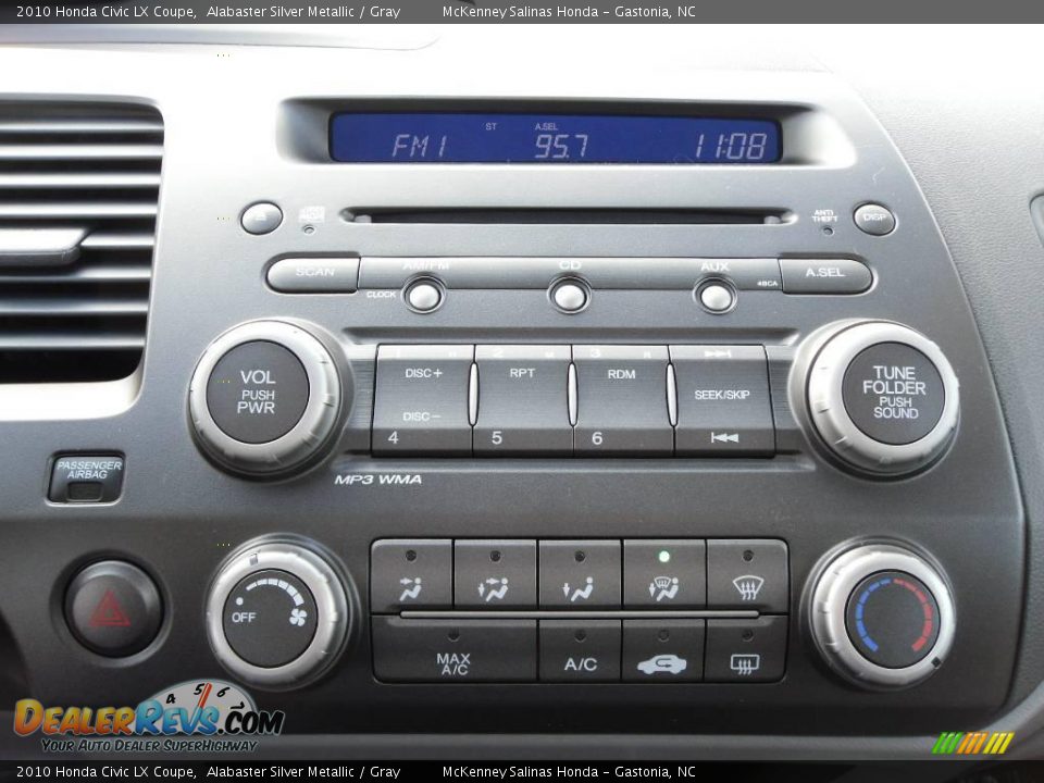 2010 Honda Civic LX Coupe Alabaster Silver Metallic / Gray Photo #25