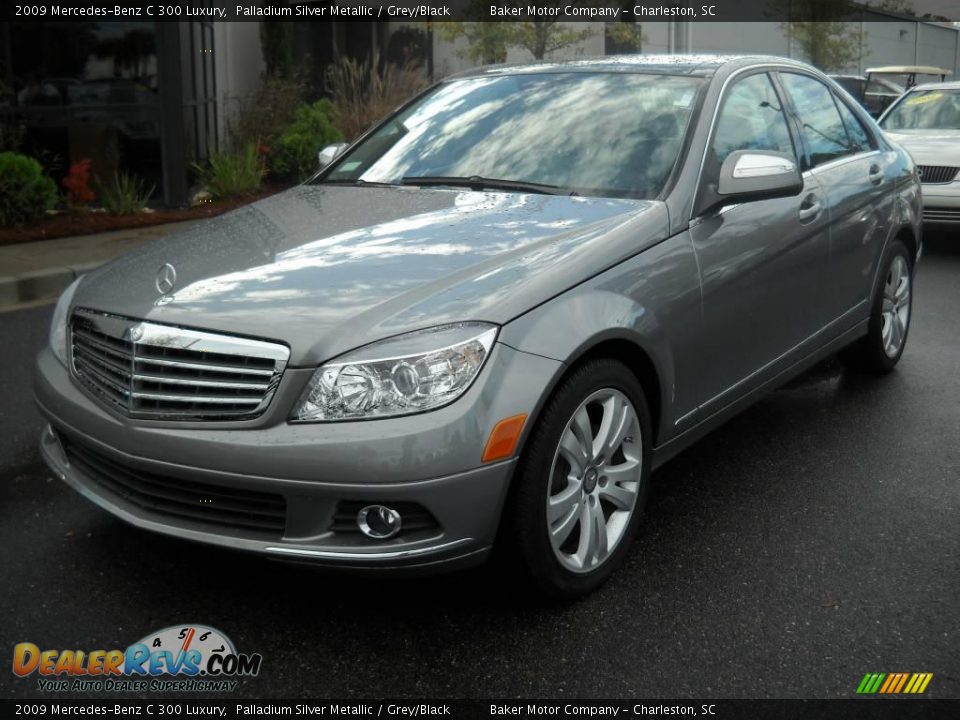 2009 Mercedes-Benz C 300 Luxury Palladium Silver Metallic / Grey/Black Photo #13