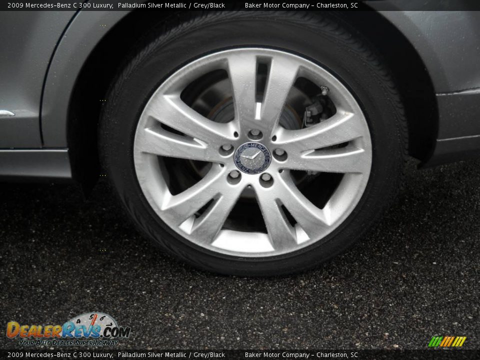 2009 Mercedes-Benz C 300 Luxury Palladium Silver Metallic / Grey/Black Photo #19