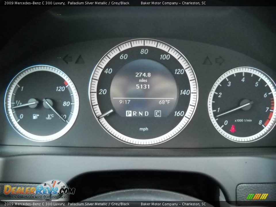 2009 Mercedes-Benz C 300 Luxury Palladium Silver Metallic / Grey/Black Photo #23