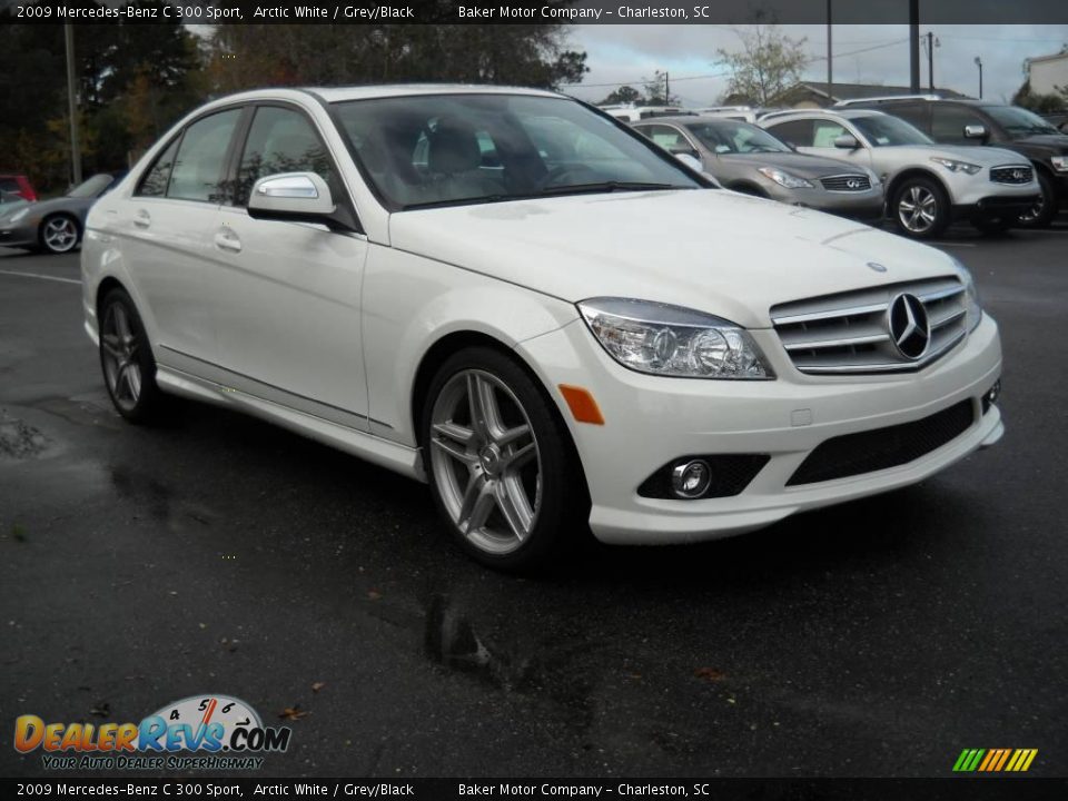 2009 Mercedes-Benz C 300 Sport Arctic White / Grey/Black Photo #1