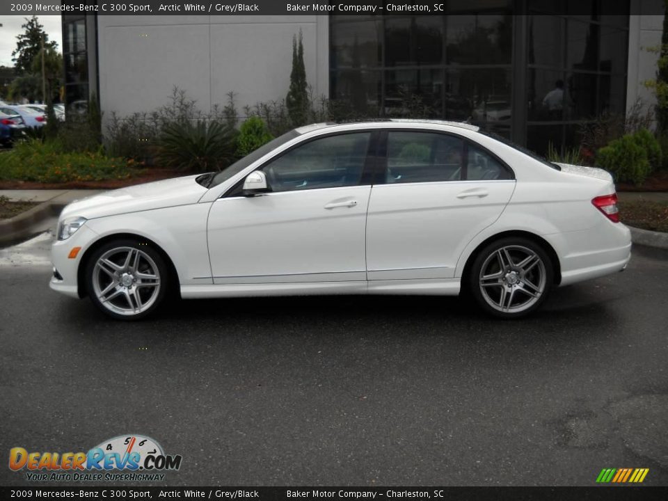 2009 Mercedes-Benz C 300 Sport Arctic White / Grey/Black Photo #2