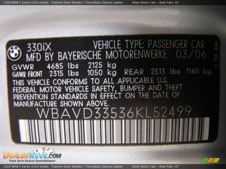 2006 BMW 3 Series 330xi Sedan Titanium Silver Metallic / Terra/Black Dakota Leather Photo #15