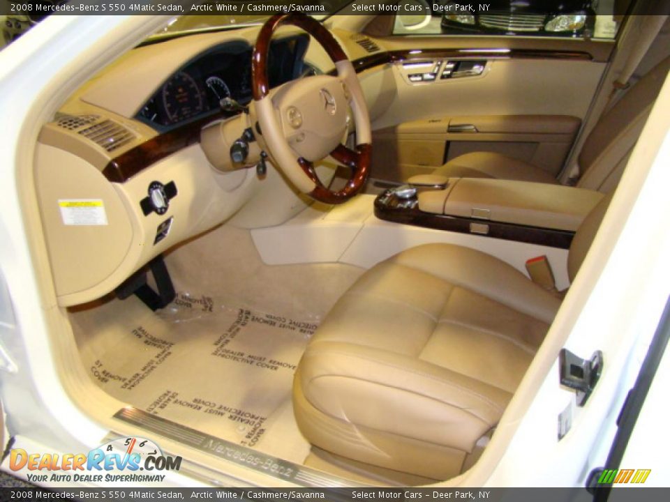 2008 Mercedes-Benz S 550 4Matic Sedan Arctic White / Cashmere/Savanna Photo #9