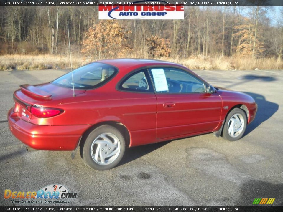 2000 Ford Escort ZX2 Coupe Toreador Red Metallic / Medium Prairie Tan Photo #2