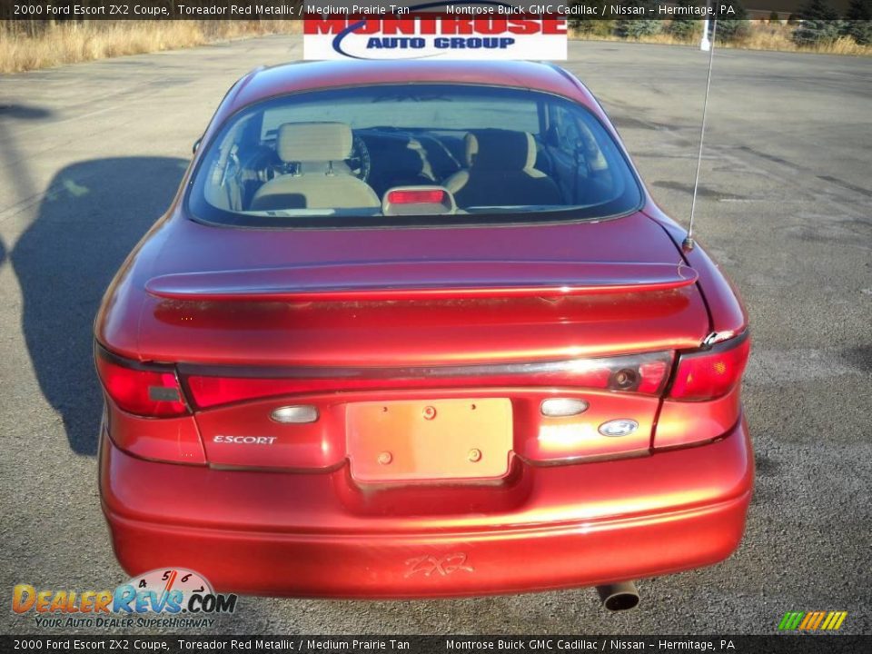 2000 Ford Escort ZX2 Coupe Toreador Red Metallic / Medium Prairie Tan Photo #4