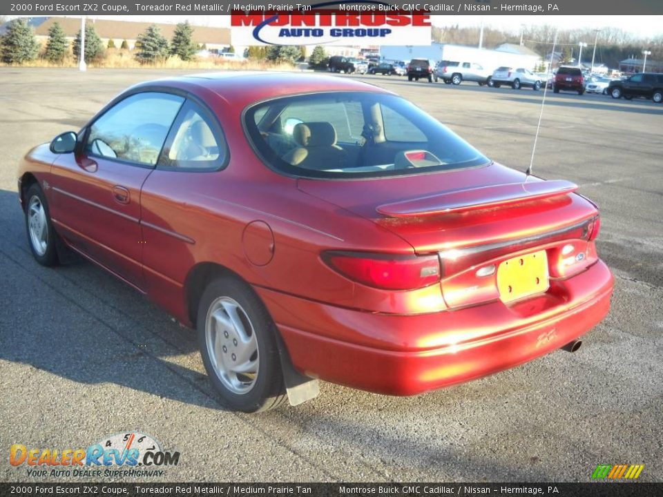 2000 Ford Escort ZX2 Coupe Toreador Red Metallic / Medium Prairie Tan Photo #5