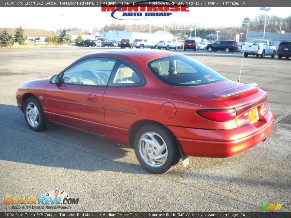 2000 Ford Escort ZX2 Coupe Toreador Red Metallic / Medium Prairie Tan Photo #6