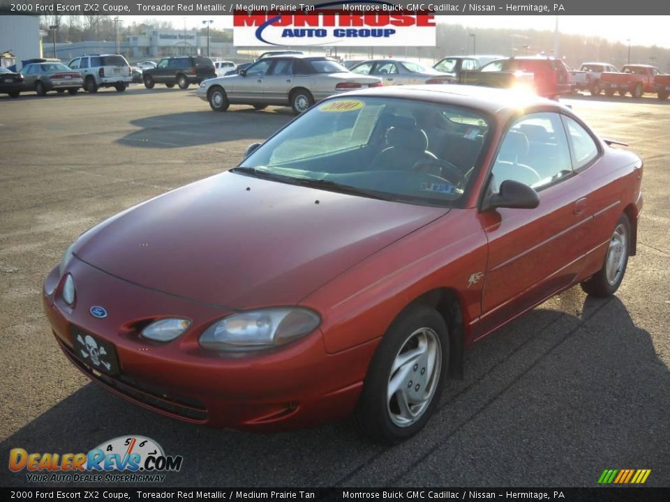 2000 Ford Escort ZX2 Coupe Toreador Red Metallic / Medium Prairie Tan Photo #21