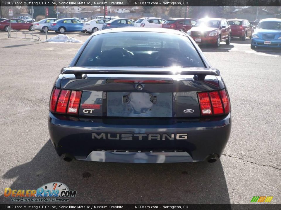 2002 Ford Mustang GT Coupe Sonic Blue Metallic / Medium Graphite Photo #4