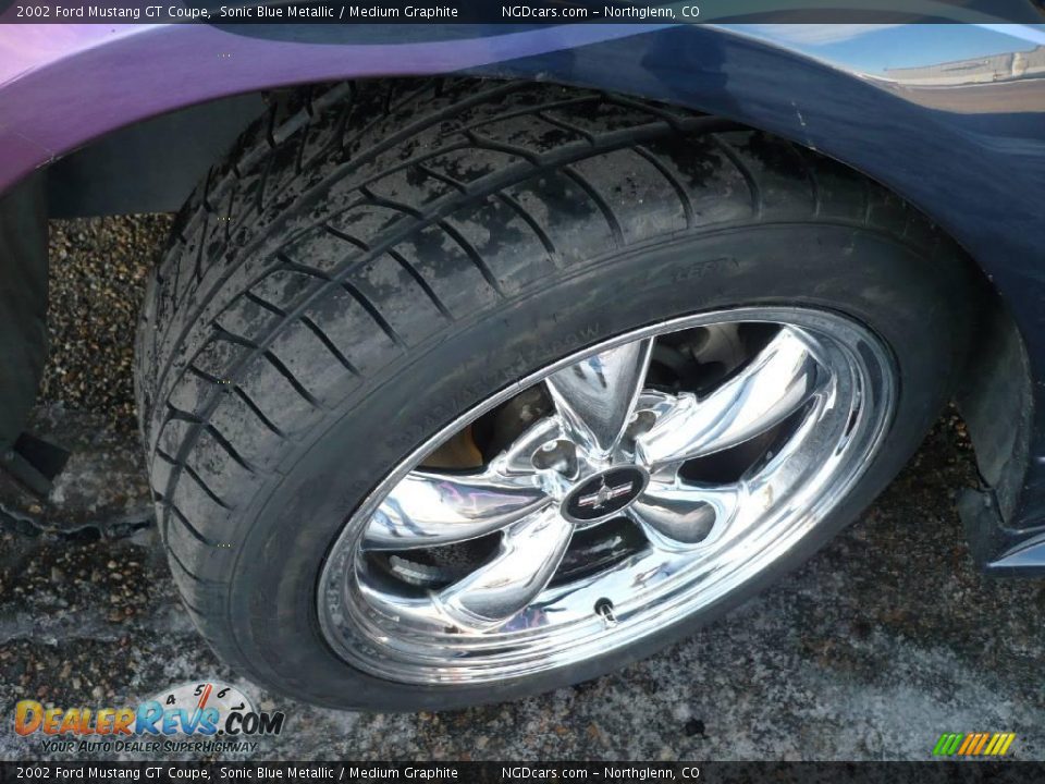 2002 Ford Mustang GT Coupe Sonic Blue Metallic / Medium Graphite Photo #5
