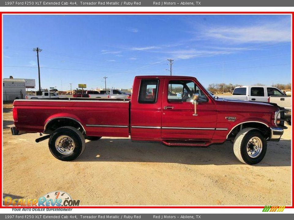 1997 Ford F250 XLT Extended Cab 4x4 Toreador Red Metallic / Ruby Red Photo #7
