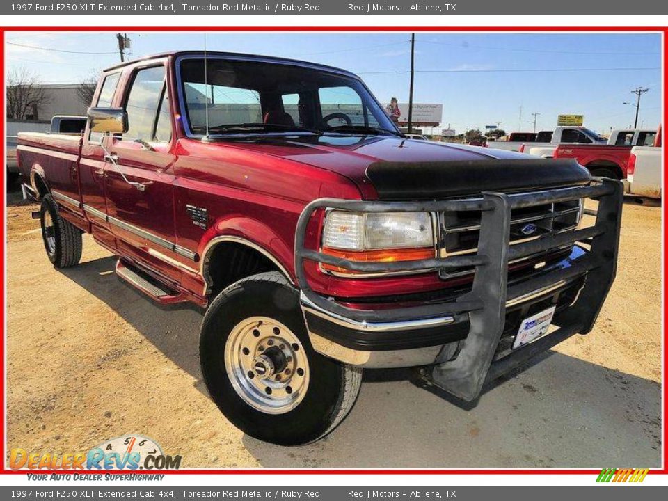 1997 Ford F250 XLT Extended Cab 4x4 Toreador Red Metallic / Ruby Red Photo #8