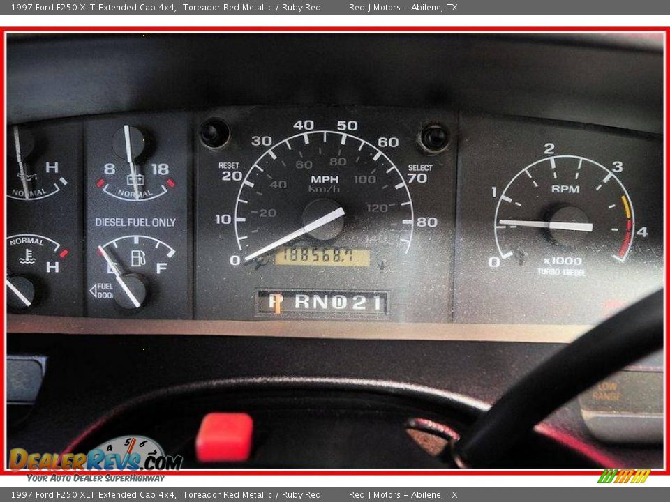 1997 Ford F250 XLT Extended Cab 4x4 Toreador Red Metallic / Ruby Red Photo #27