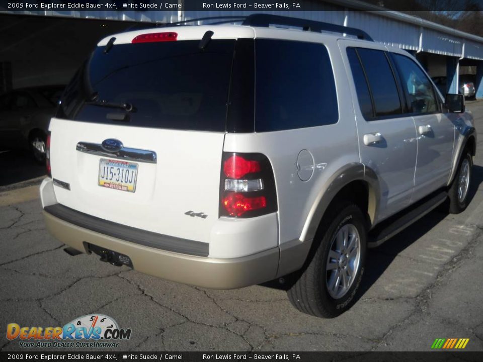 2009 Ford Explorer Eddie Bauer 4x4 White Suede / Camel Photo #2
