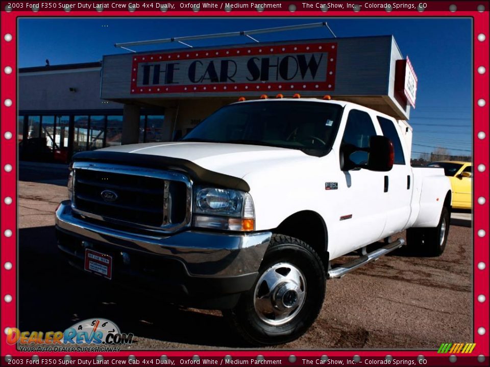 2003 Ford F350 Super Duty Lariat Crew Cab 4x4 Dually Oxford White / Medium Parchment Photo #1