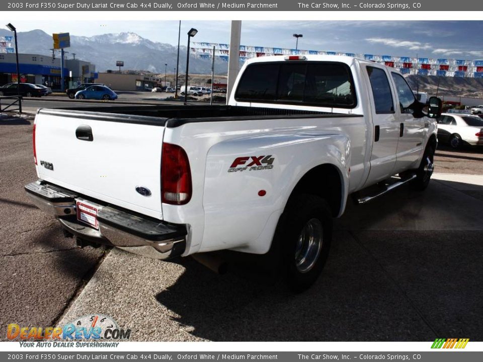 2003 Ford F350 Super Duty Lariat Crew Cab 4x4 Dually Oxford White / Medium Parchment Photo #3