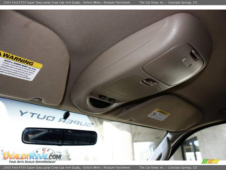 2003 Ford F350 Super Duty Lariat Crew Cab 4x4 Dually Oxford White / Medium Parchment Photo #9