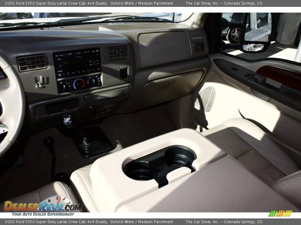 2003 Ford F350 Super Duty Lariat Crew Cab 4x4 Dually Oxford White / Medium Parchment Photo #10