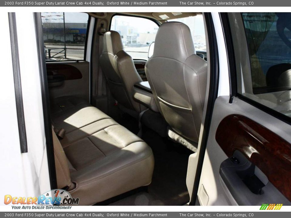 2003 Ford F350 Super Duty Lariat Crew Cab 4x4 Dually Oxford White / Medium Parchment Photo #12