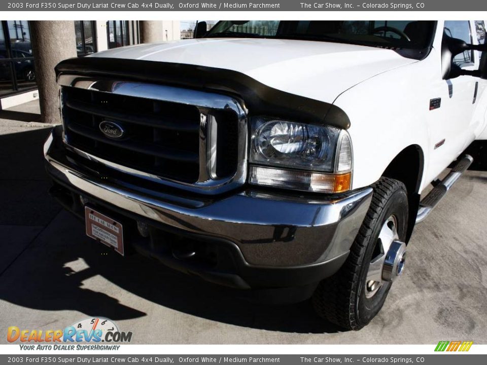 2003 Ford F350 Super Duty Lariat Crew Cab 4x4 Dually Oxford White / Medium Parchment Photo #15