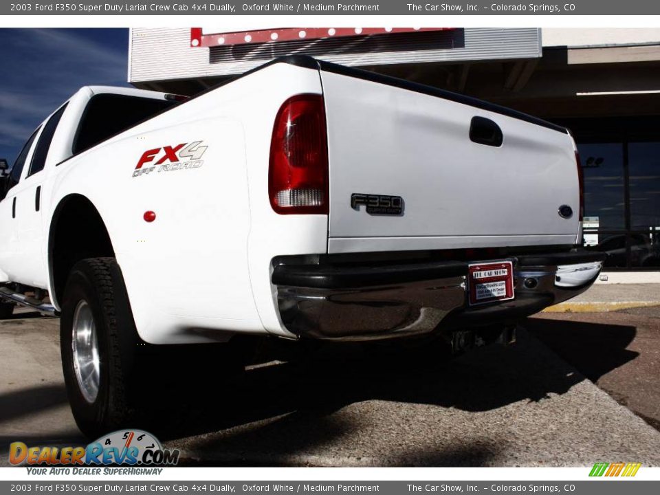 2003 Ford F350 Super Duty Lariat Crew Cab 4x4 Dually Oxford White / Medium Parchment Photo #18