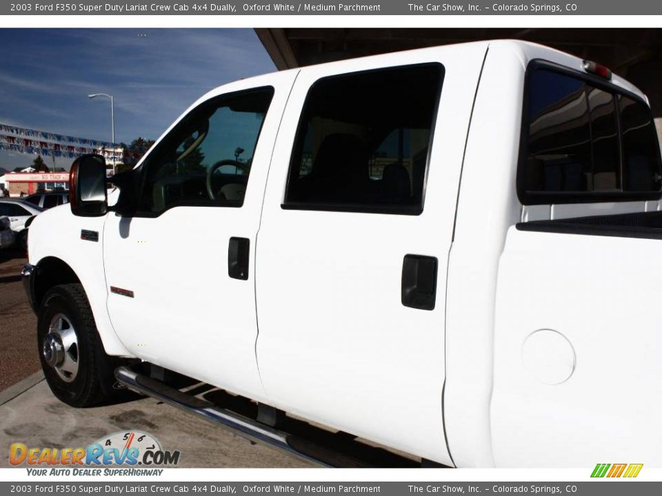 2003 Ford F350 Super Duty Lariat Crew Cab 4x4 Dually Oxford White / Medium Parchment Photo #19
