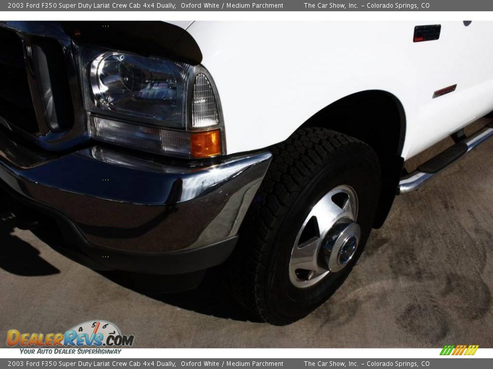 2003 Ford F350 Super Duty Lariat Crew Cab 4x4 Dually Oxford White / Medium Parchment Photo #20