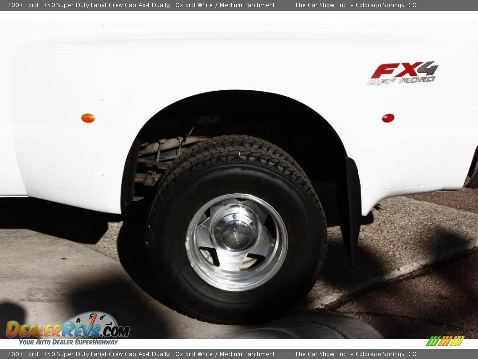 2003 Ford F350 Super Duty Lariat Crew Cab 4x4 Dually Oxford White / Medium Parchment Photo #21