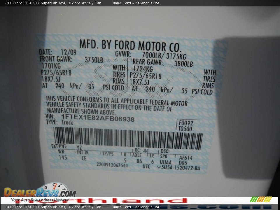2010 Ford F150 STX SuperCab 4x4 Oxford White / Tan Photo #11