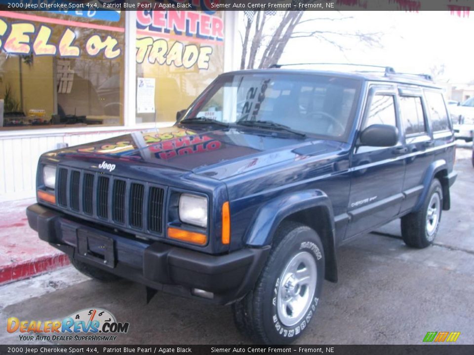 2000 Jeep Cherokee Sport 4x4 Patriot Blue Pearl / Agate Black Photo #2