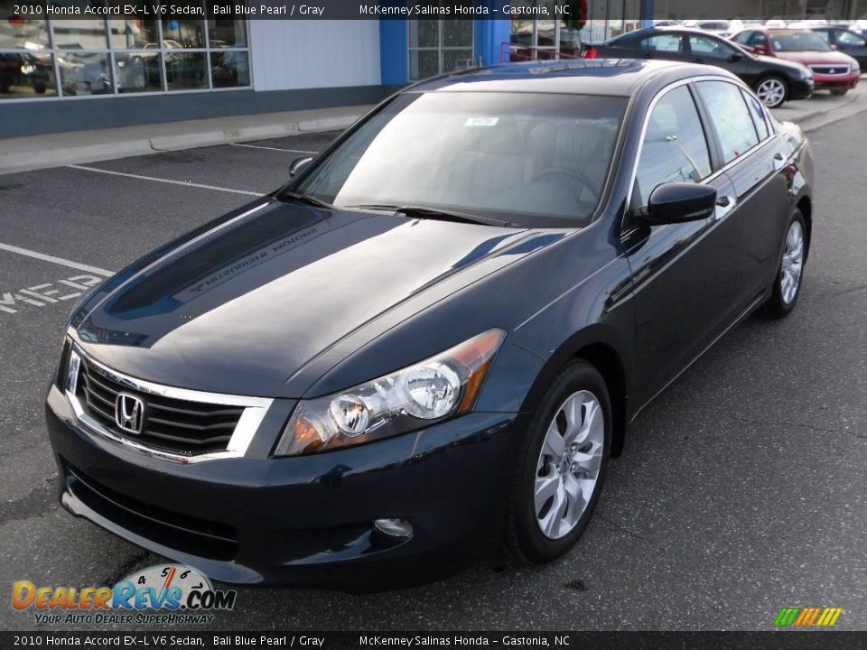 2010 Honda Accord EX-L V6 Sedan Bali Blue Pearl / Gray Photo #1