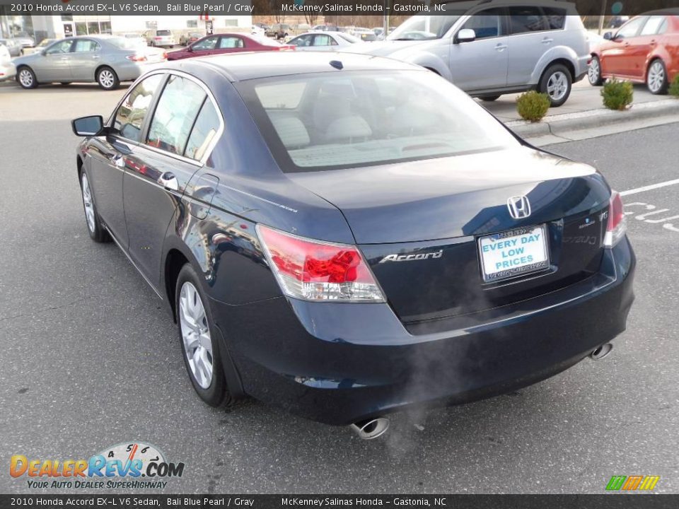 2010 Honda Accord EX-L V6 Sedan Bali Blue Pearl / Gray Photo #2