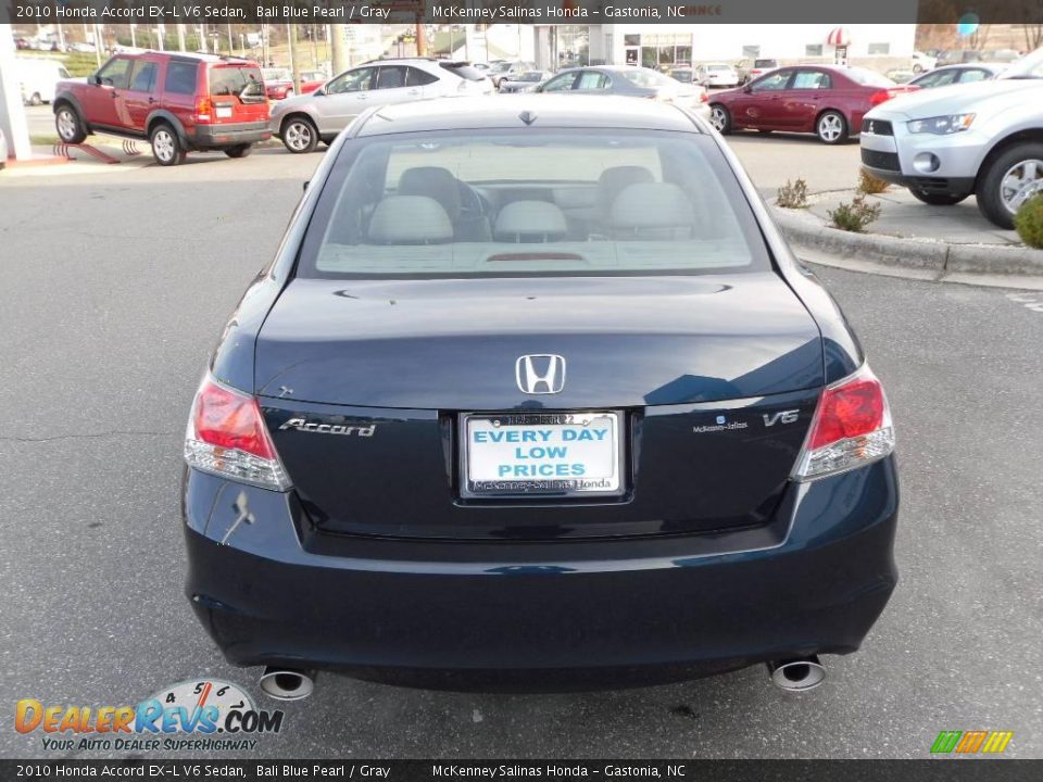 2010 Honda Accord EX-L V6 Sedan Bali Blue Pearl / Gray Photo #3