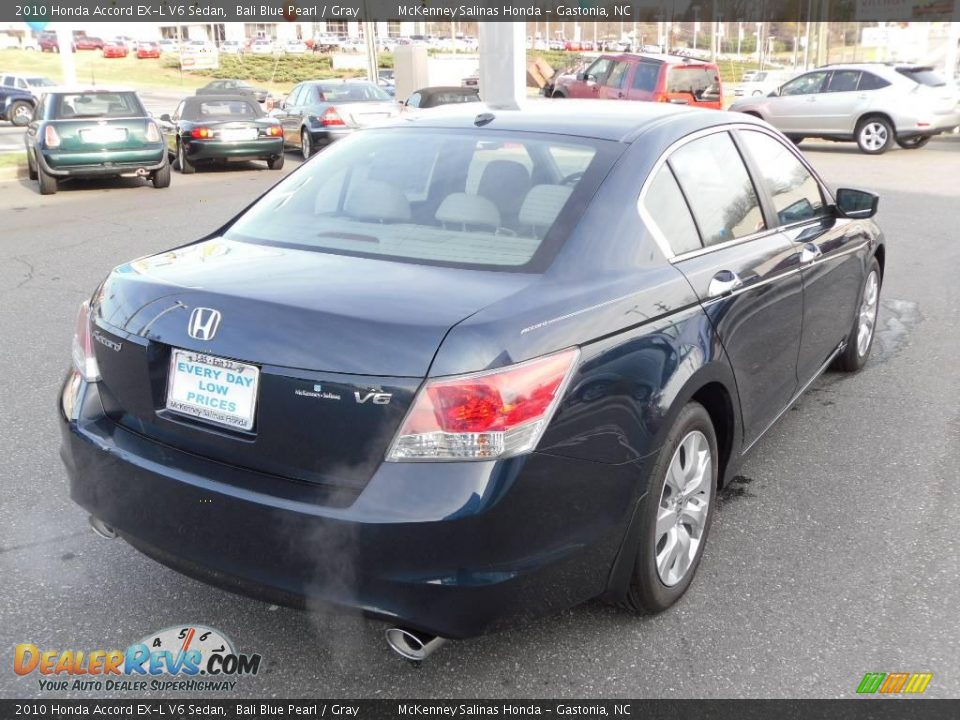 2010 Honda Accord EX-L V6 Sedan Bali Blue Pearl / Gray Photo #4