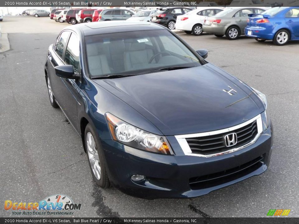 2010 Honda Accord EX-L V6 Sedan Bali Blue Pearl / Gray Photo #5