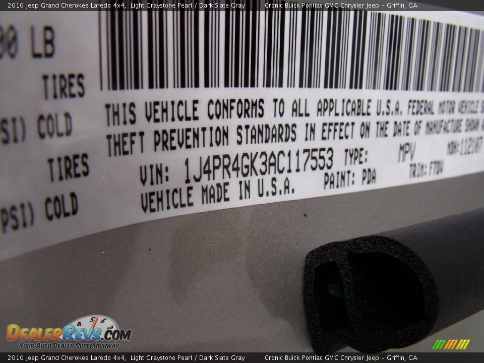 2010 Jeep Grand Cherokee Laredo 4x4 Light Graystone Pearl / Dark Slate Gray Photo #24