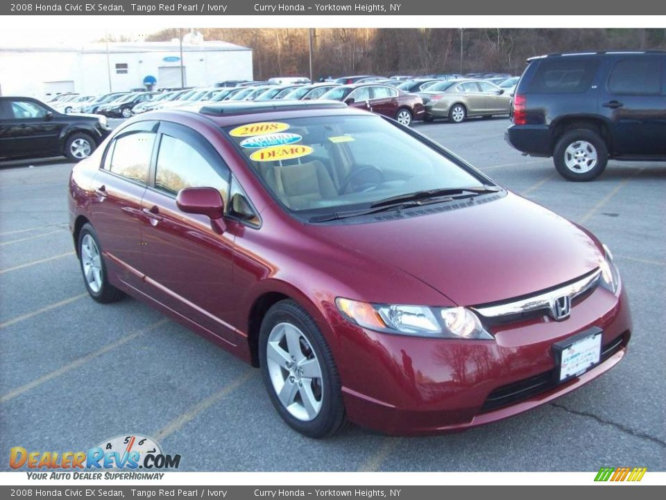2008 Honda Civic EX Sedan Tango Red Pearl / Ivory Photo #1