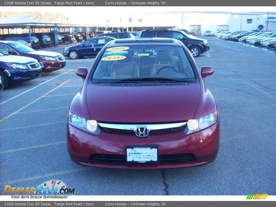2008 Honda Civic EX Sedan Tango Red Pearl / Ivory Photo #3