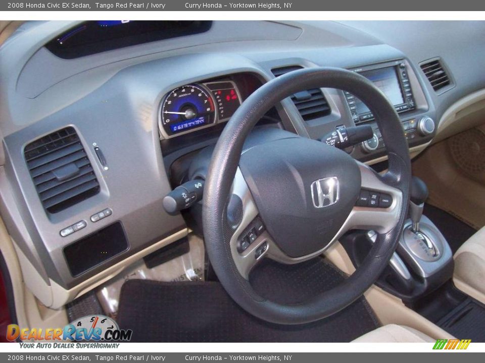 2008 Honda Civic EX Sedan Tango Red Pearl / Ivory Photo #5