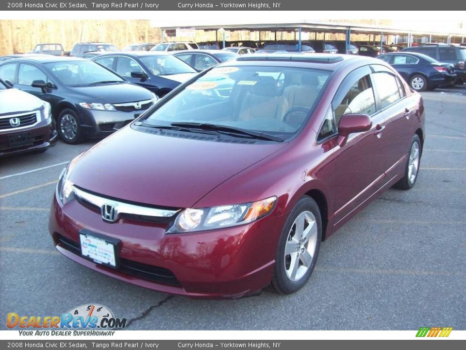 2008 Honda Civic EX Sedan Tango Red Pearl / Ivory Photo #21