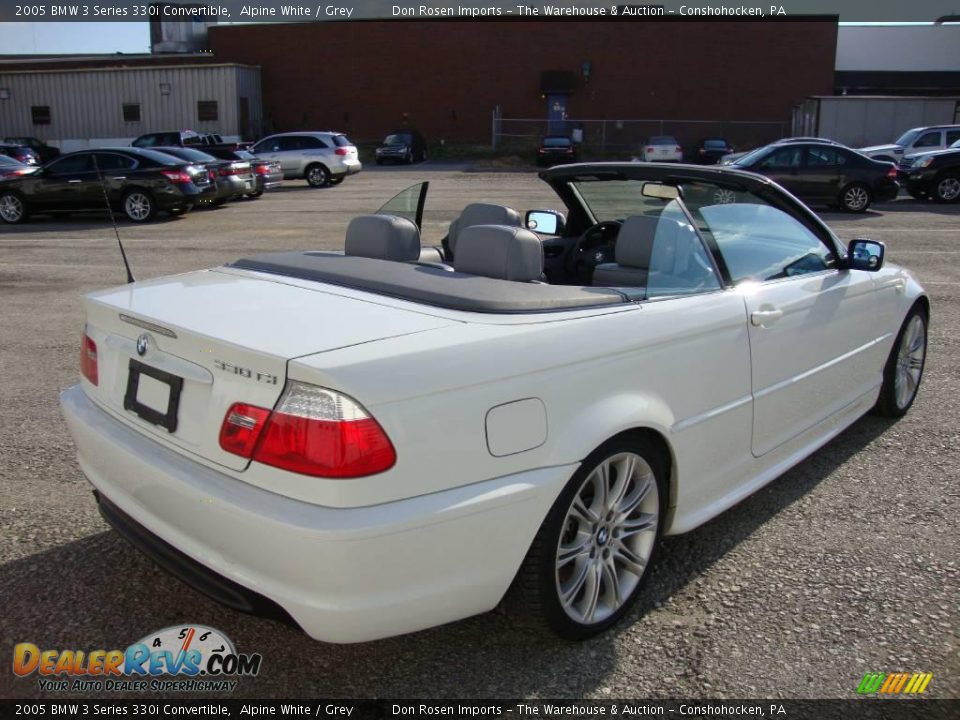 2005 BMW 3 Series 330i Convertible Alpine White / Grey Photo #7