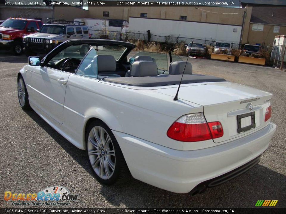 2005 BMW 3 Series 330i Convertible Alpine White / Grey Photo #9