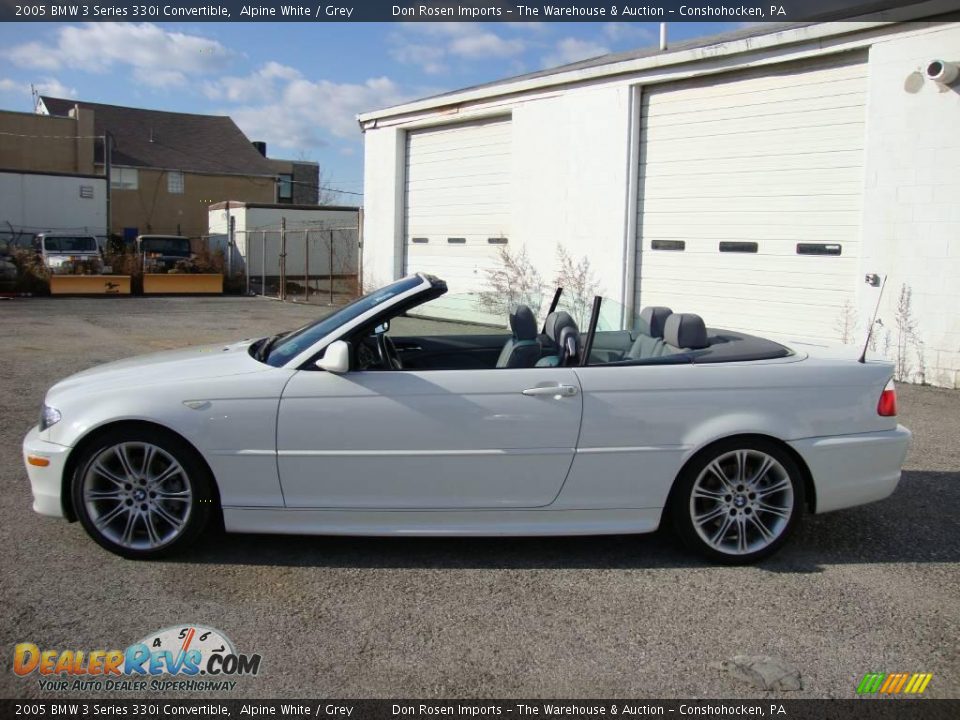 2005 BMW 3 Series 330i Convertible Alpine White / Grey Photo #10