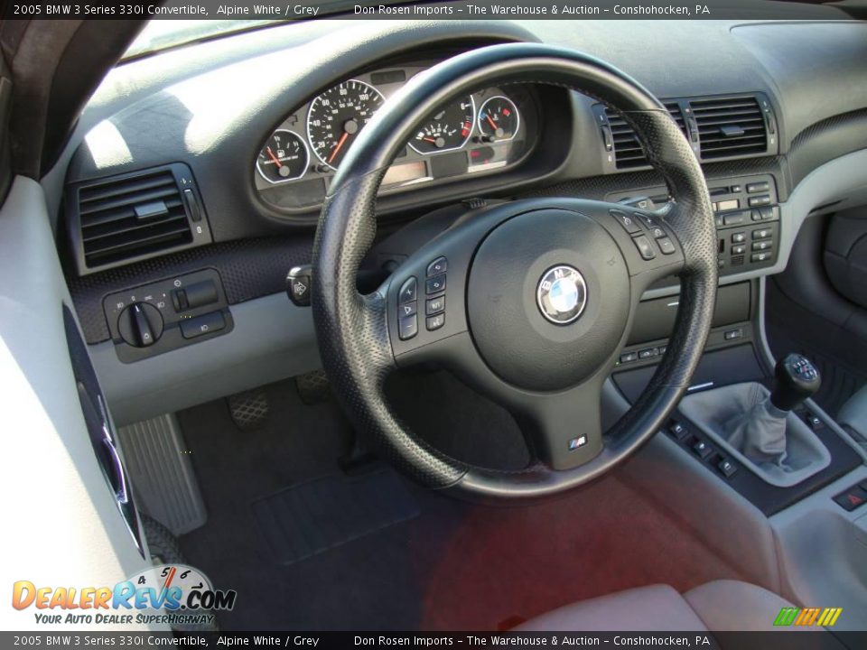 2005 BMW 3 Series 330i Convertible Alpine White / Grey Photo #11